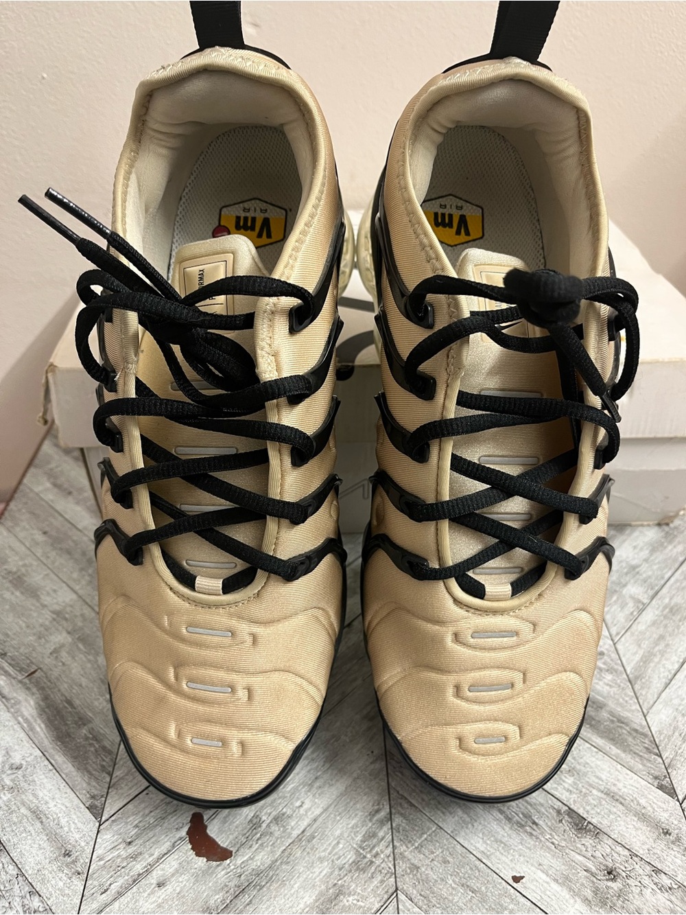 Nike VaporMax Plus Sneakers — Gold & Black size 9 wore once